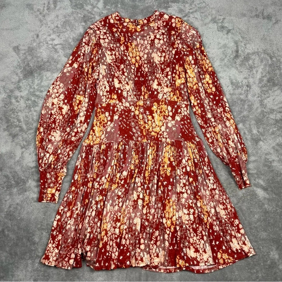 Free People Dress Women’s Sz XS Red Heartbeats Feminine Stretchy Boho Girly - Picture 4 of 10